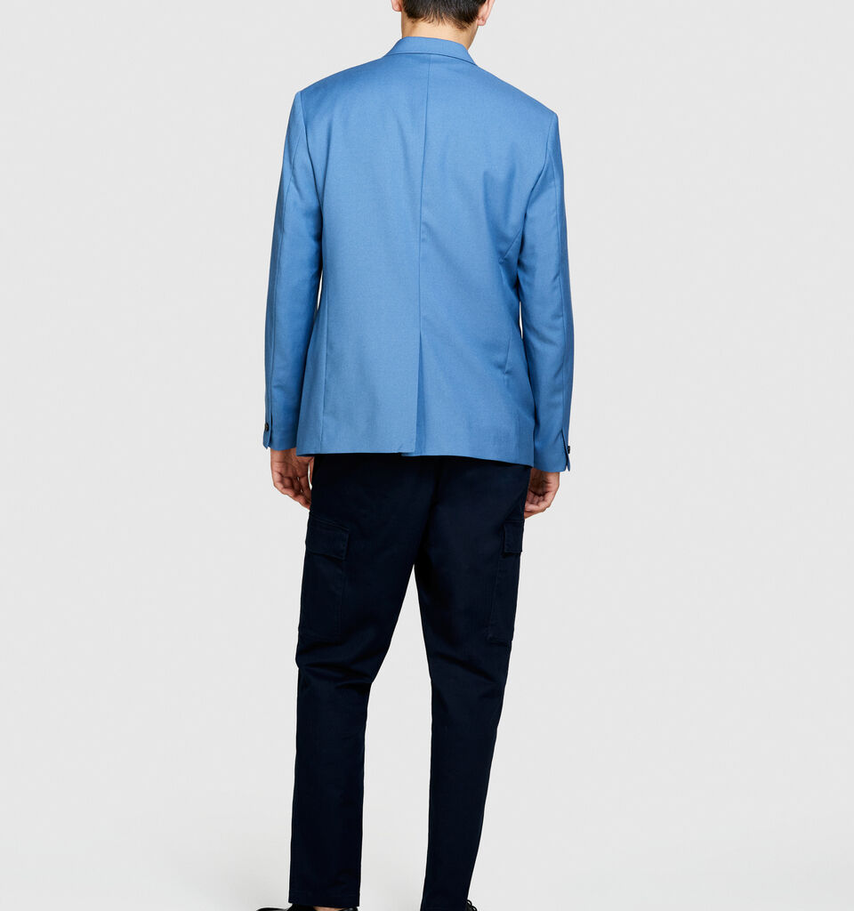 Slim comfort fit double-breasted blazer - men's blazers - Blue | Sisley image number 3